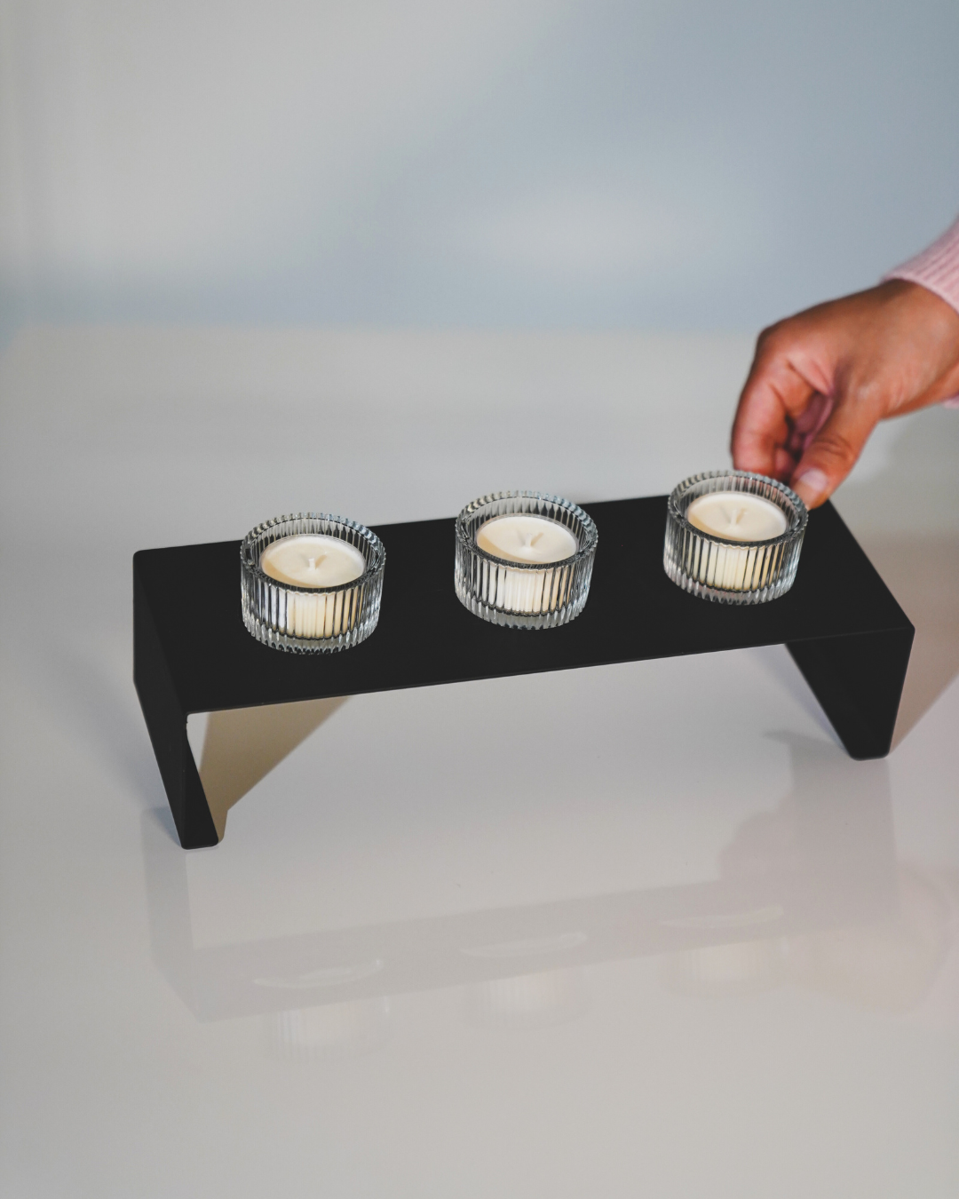 Artisan Matte Black Luxe Tealight Candle Holder